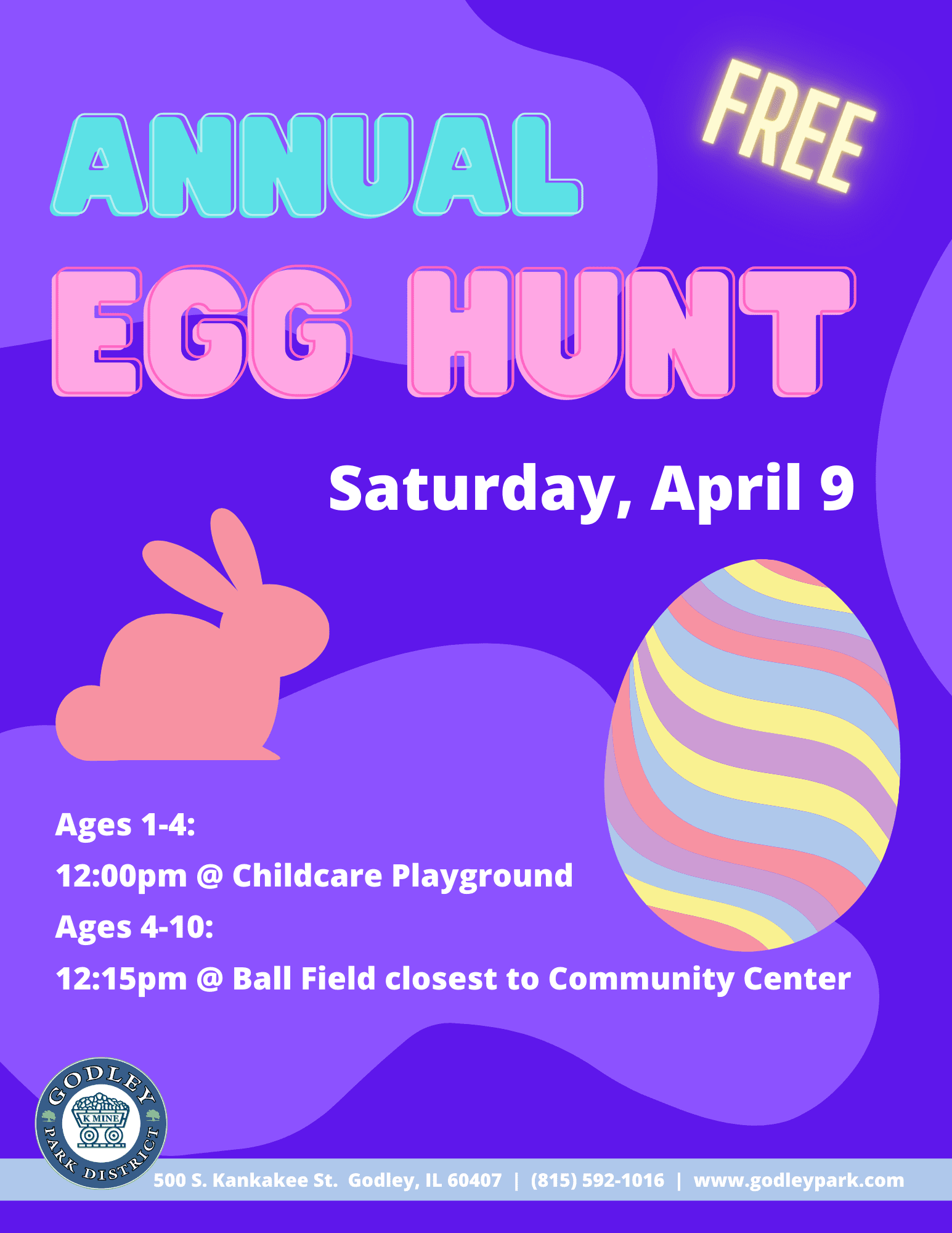 Egg Hunt 2022 Poster Godley Park District