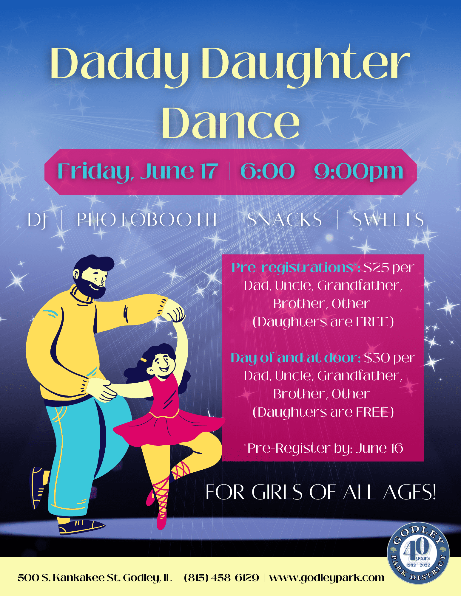GPD Daddy Daughter Dance 2022 Godley Park District